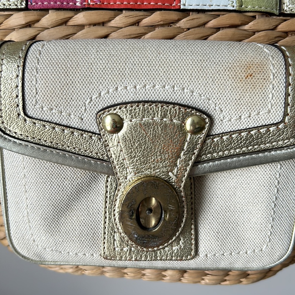 Coach basket weave colorful beach bag - Picture 5 of 6
